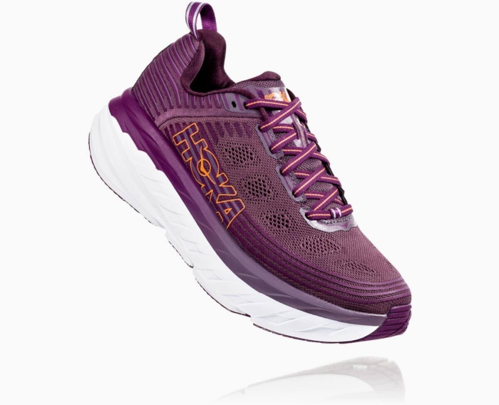 Hoka Løpesko Asfalt Outlet - HOKA ONE ONE Bondi 6 Dame Lilla [NO-07XASH]